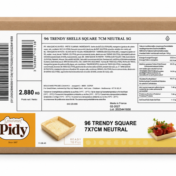 TRENDY SQUARE 7x7CM NEUTRAL 96BUC