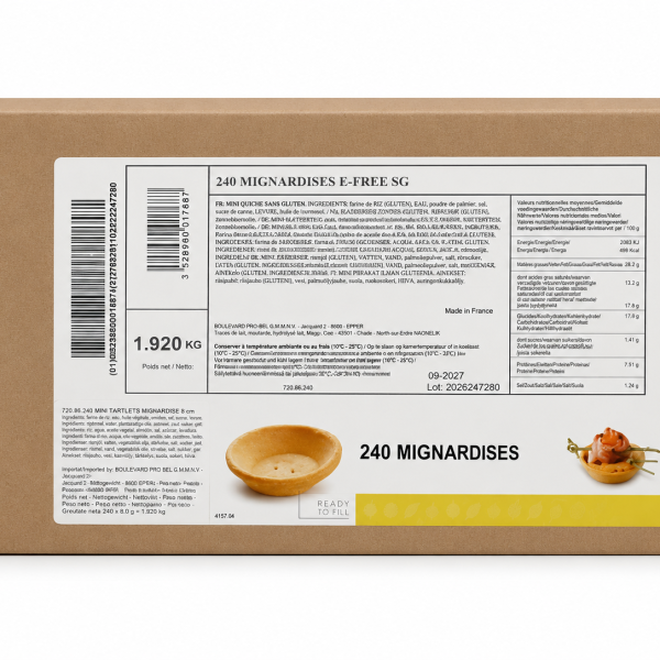 MINI TARTLETS MIGNARDISE 6CM 3.5G/240BUC