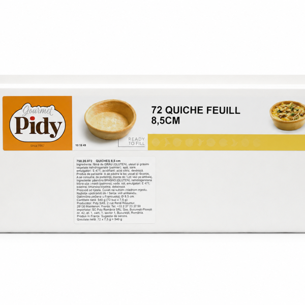 QUICHE FEUILL 8.5CM  18.2G/72BUC