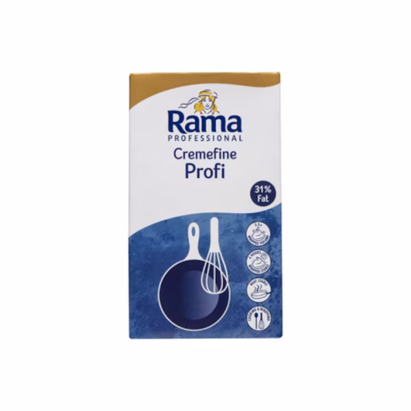 RAMA CREMFINE PROFI 1L, 31% GRĂSIME PENTRU PRĂJITURI ȘI DESERTURI, FĂRĂ GLUTEN