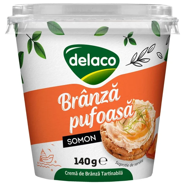 BRÂNZĂ PUFOASĂ CU SOMON DELACO, 140G