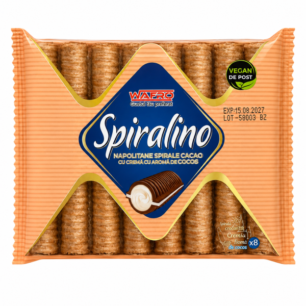 NAPOLITANE SPIRALE CU CACAO ȘI AROMA DE COCOS