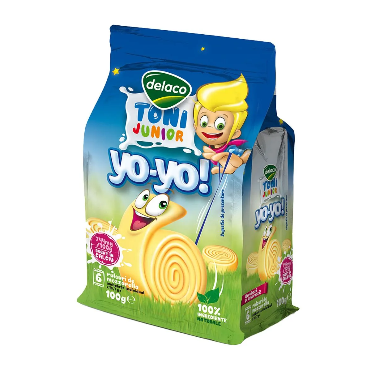 MOZZA YOYO 100G MOZZARELLA MINI RULOURI DELACO YOYO TONI JUNIOR, 100G - imagine 1