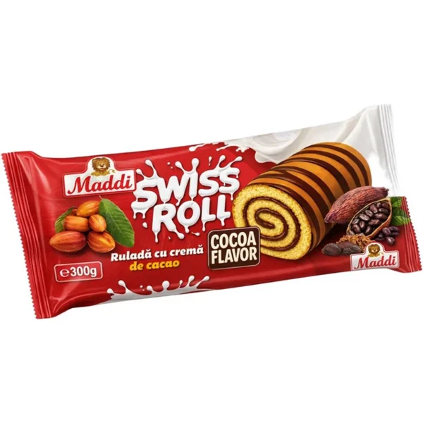 RULADĂ CU CREMĂ DE CACAO MADDI, 300G